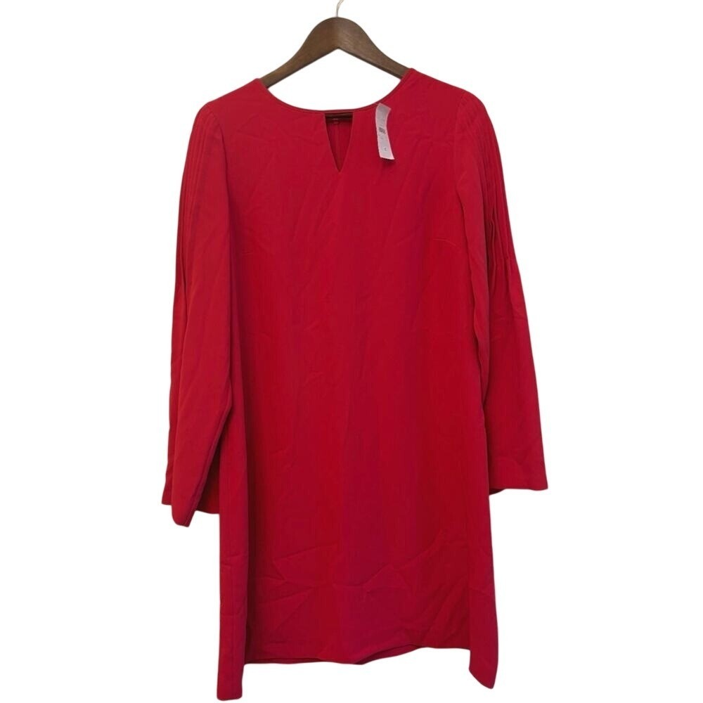 Ann Taylor Red Shift Dress Womens 10 Minimalist Classic Workwear Midi Career NWT
